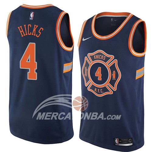 Maglia NBA New York Knicks Isaiah Hicks Ciudad 2018 Blu